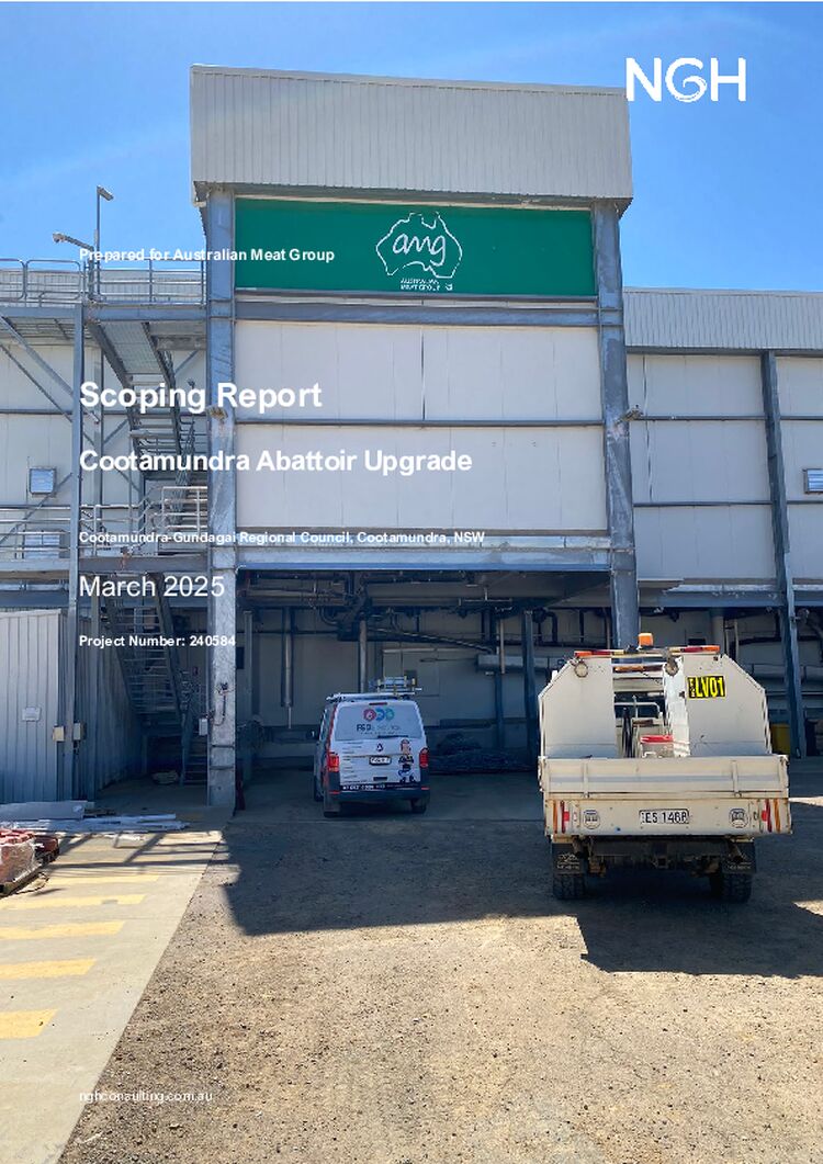 Cootamundra Abattoir Upgrade - Scoping Report 2025