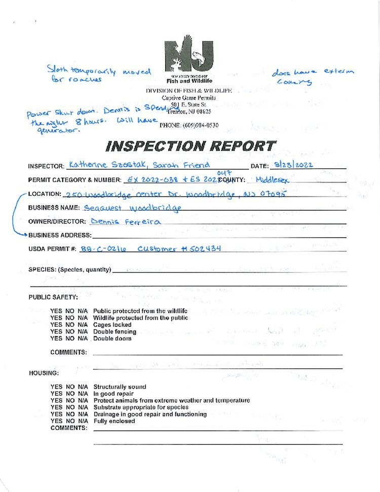 SQ F&W Inspection 8-23-22