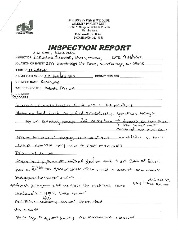 SQ F&W Inspection 9-18-24