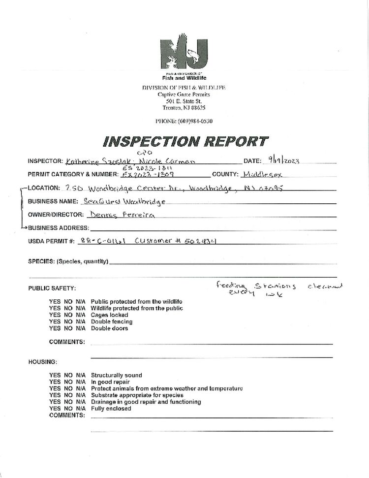 SQ F&W Inspection 9-19-23
