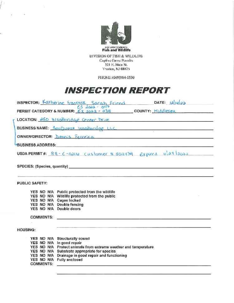SQ F&W Inspection 12-14-22