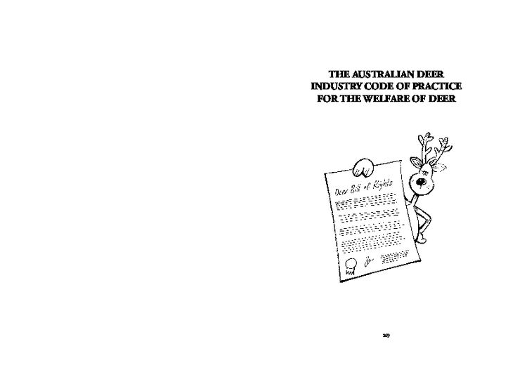 Deer Farming Handbook - The Australian Deer Industry Code of Practice for the Welfare of Deer
