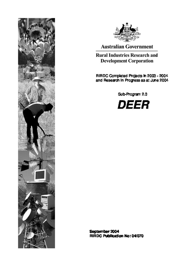 RIRDC Completed Projects in 2003 - 2004 and Research in Progress as at June 2004