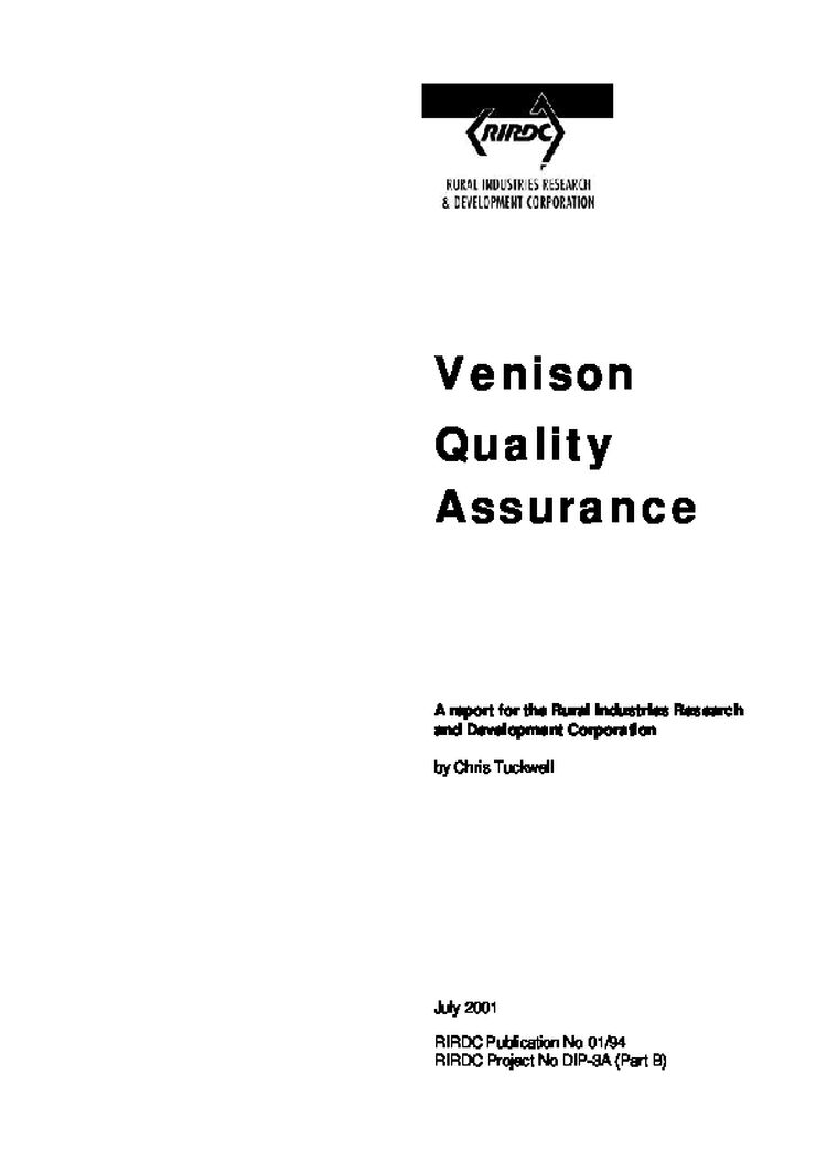 Venison Quality Assurance