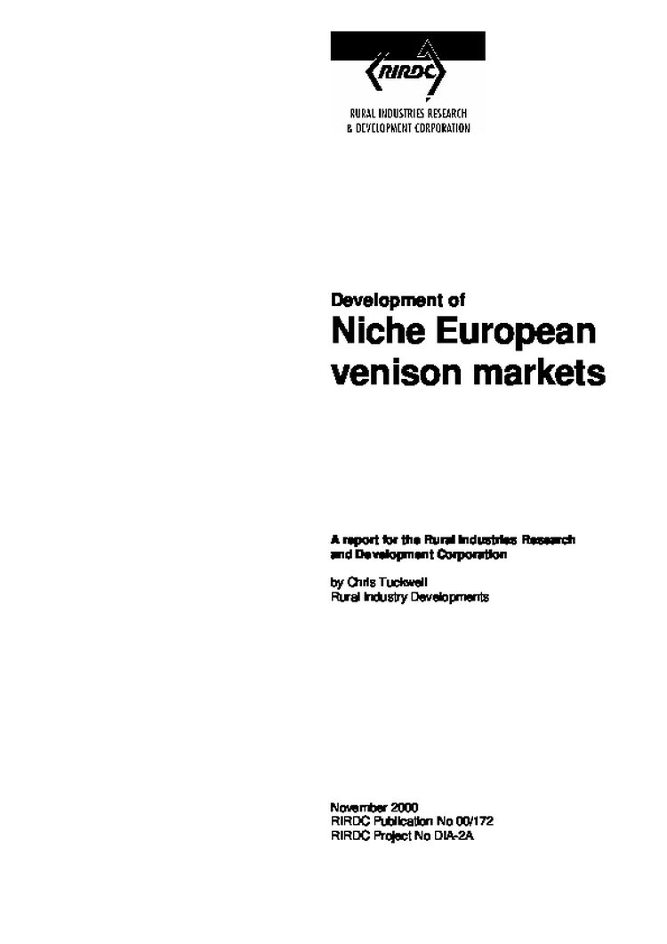 Development of Niche European venison markets