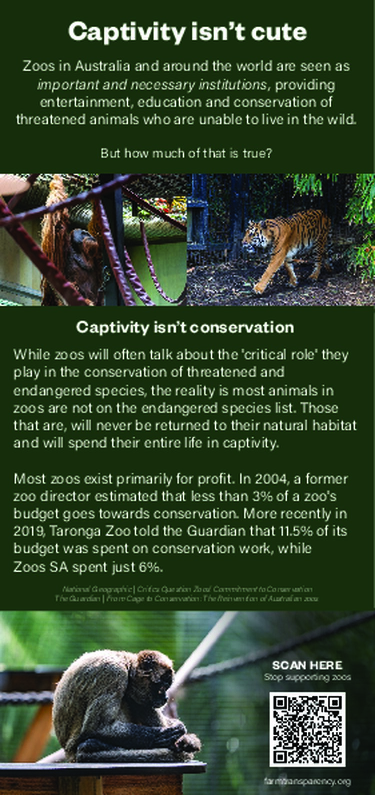 Captivity Isn't Cute leaflet (Melbourne)