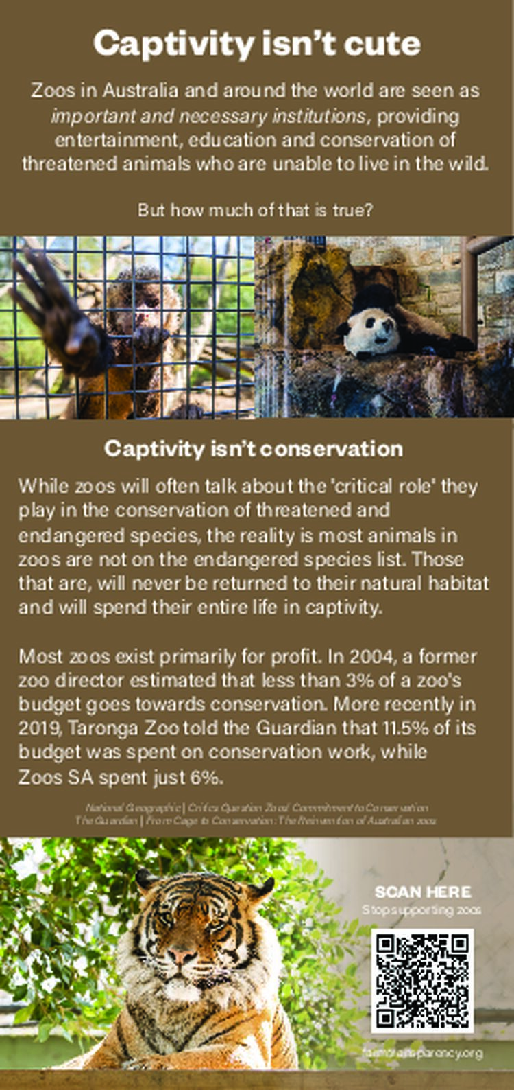 Captivity Isn't Cute leaflet (South Australia)