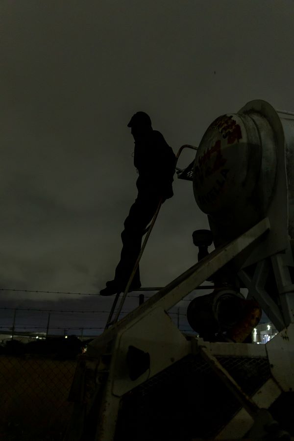 An investigator keeps watch at the slaughterhouse