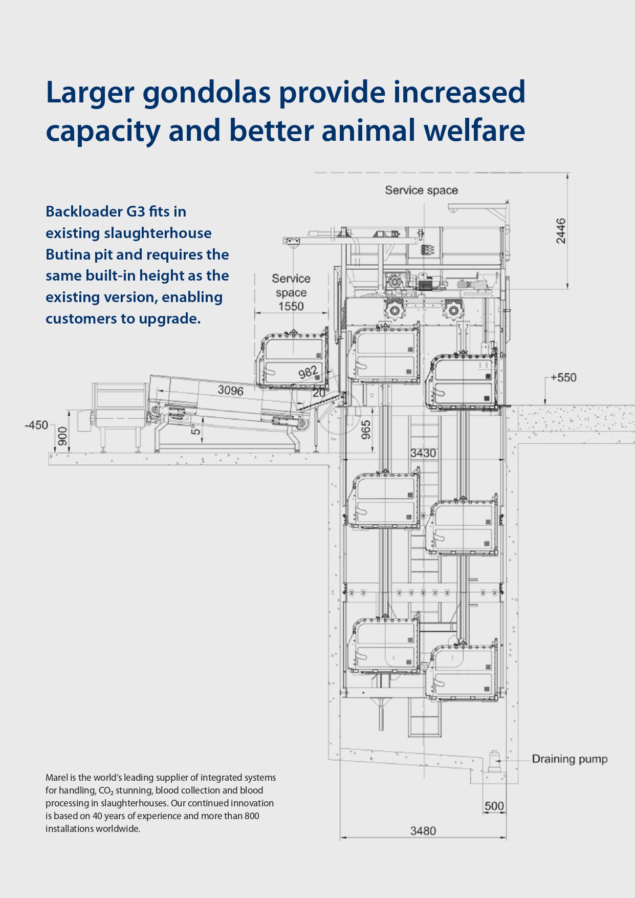 A diagram of the Butina Backloader G3 Relax. A similar chamber design is used at Diamond Valley Pork in Victoria