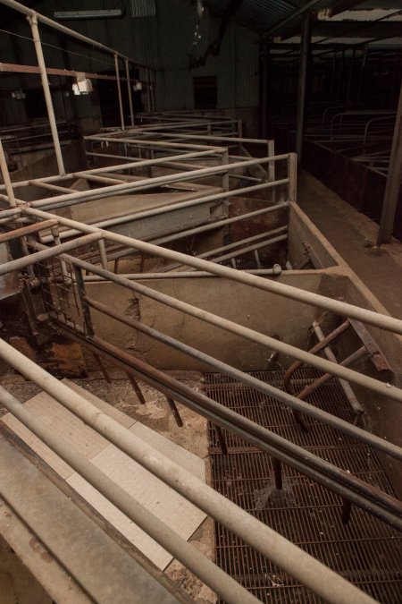 Empty farrowing shed