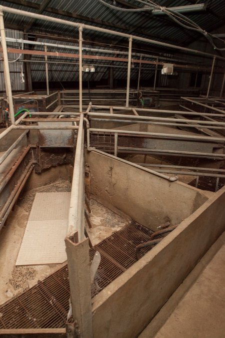 Empty farrowing shed