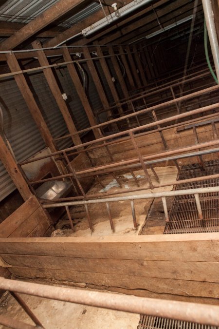 Empty farrowing shed