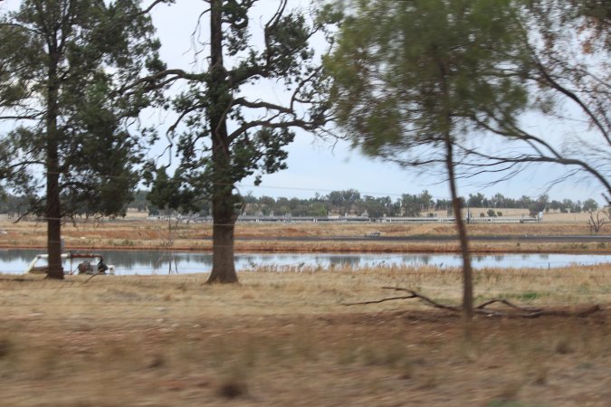Outside sheds in daylight