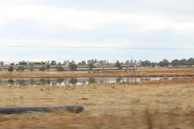 Outside sheds in daylight
