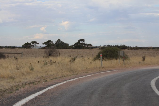 Sheds seen from road