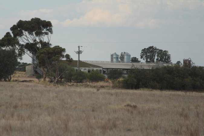 Sheds seen from road