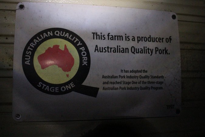 Australian Quality Pork sign