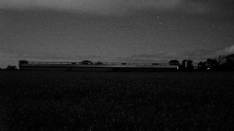 Piggery shed from outside at night