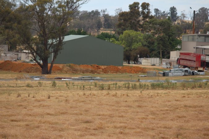 Corowa Slaughterhouse from public road, daytime