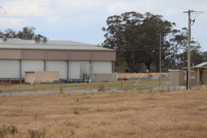 Corowa Slaughterhouse from public road, daytime