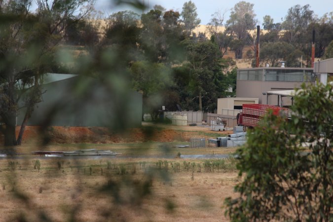 Corowa Slaughterhouse from public road, daytime