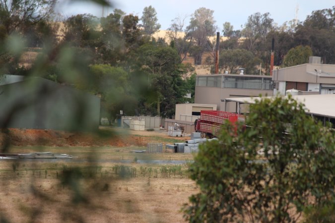 Corowa Slaughterhouse from public road, daytime