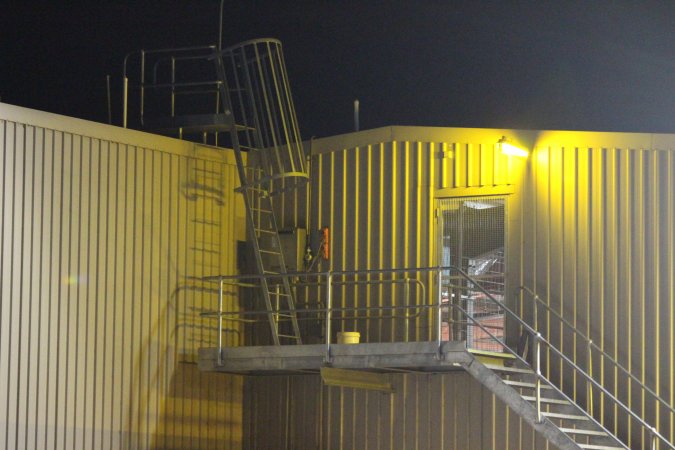 Corowa slaughterhouse outside at night