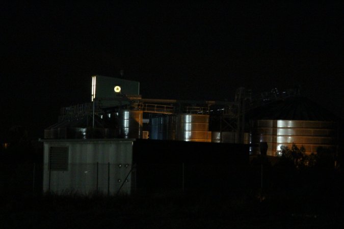 Big River Pork slaughterhouse at night