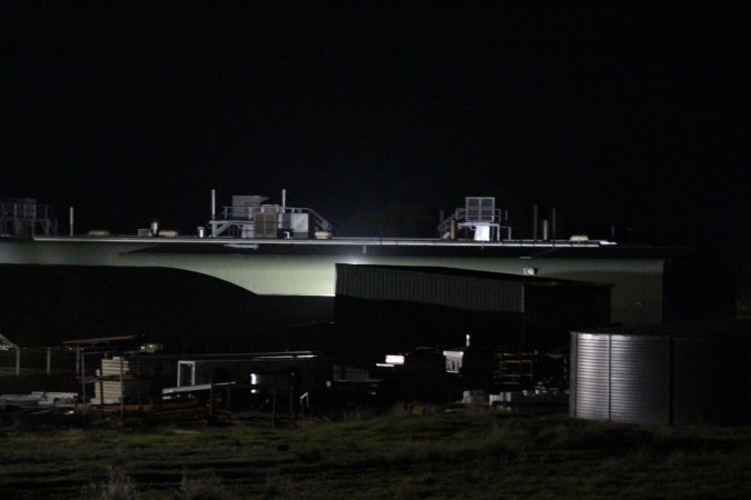 Big River Pork slaughterhouse at night