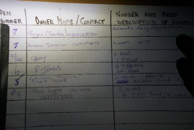 Animal dropoff form - sheep and goats