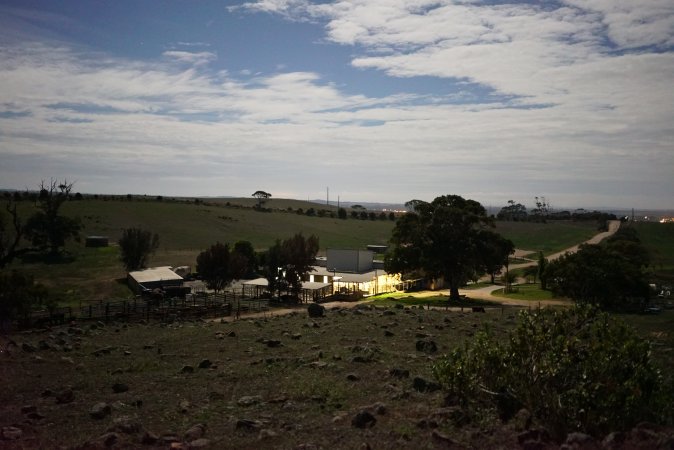 Exterior of slaughterhouse, early morning