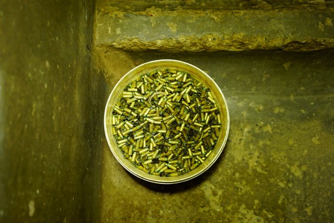 Bucket of bolt gun pellets