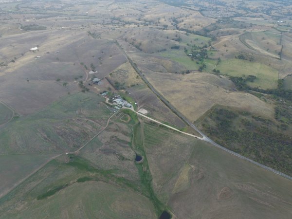 Aerial drone view of slaughterhouse