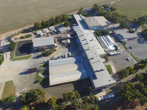 Aerial drone view of slaughterhouse