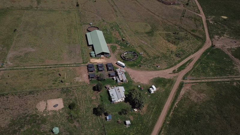 Drone flyover of Ambergate Stud