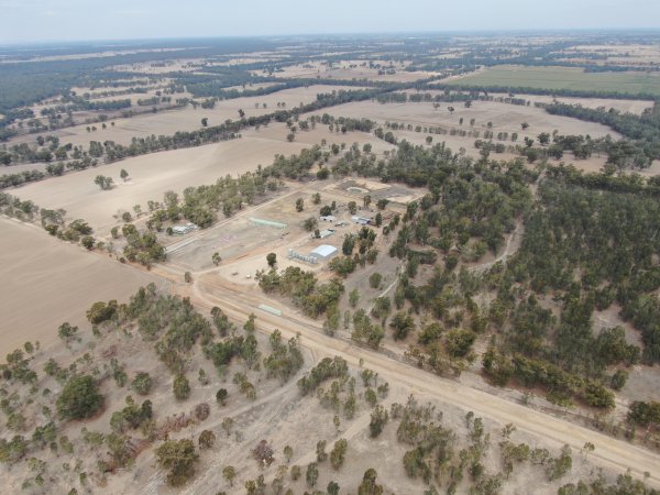 Aerial view - sheds gone