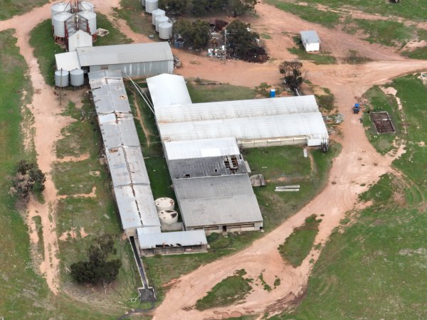 Drone flyover of piggery