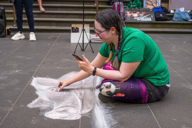 Animal Activists protesting at Bourke Street in Melbourne