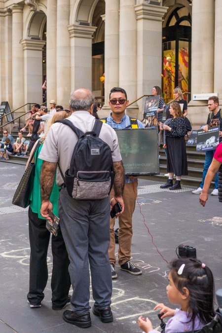 Animal Activists protesting at Bourke Street in Melbourne