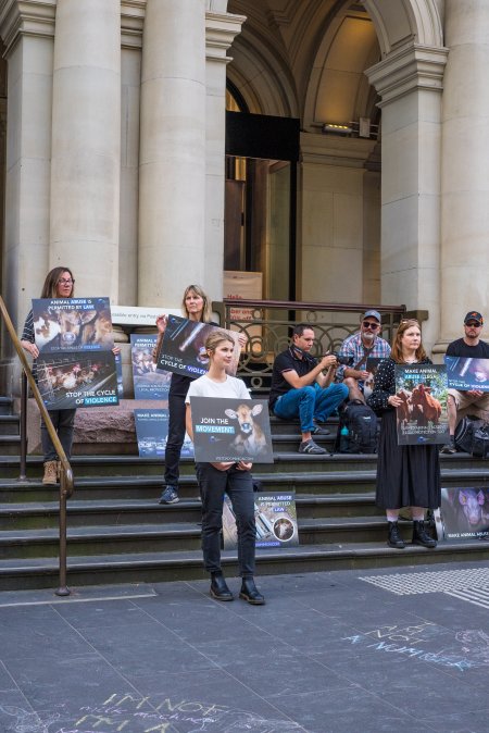 Animal Activists protesting at Bourke Street in Melbourne