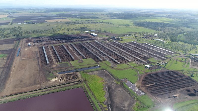 Drone flyover of cattle feedlot