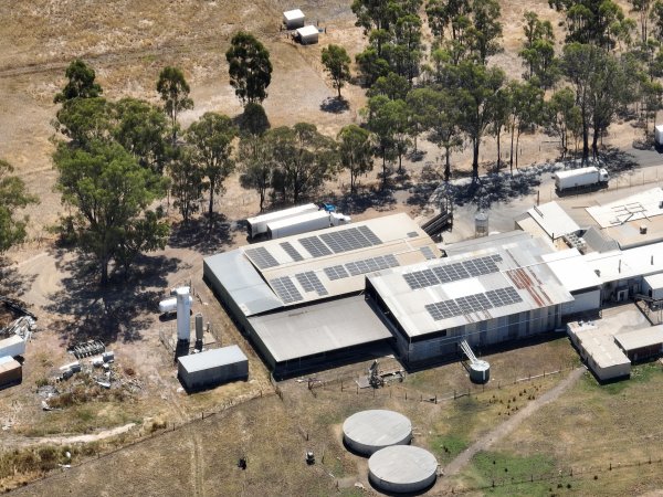 Drone flyover of slaughterhouse