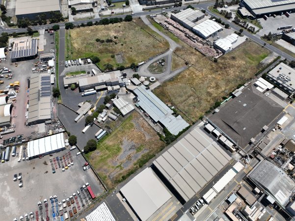 Drone flyover of slaughterhouse