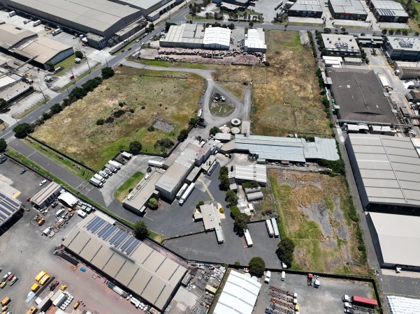 Drone flyover of slaughterhouse