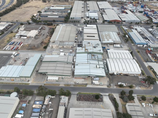 Drone flyover of slaughterhouse