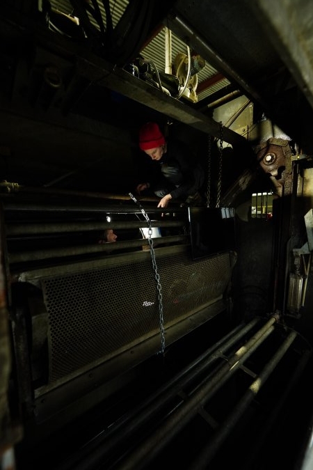 Activists prepare to chain themselves inside the gas chamber