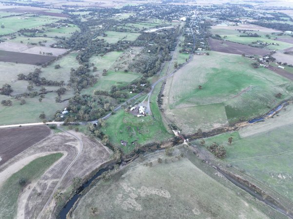 Drone flyover of slaughterhouse