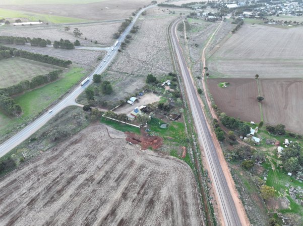 Drone flyover of slaughterhouse