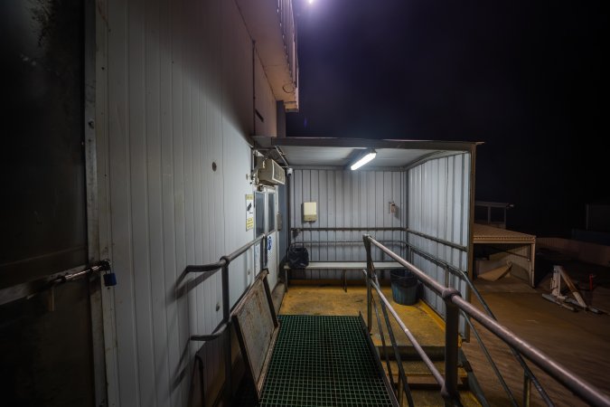 Top of staircase near gas chamber