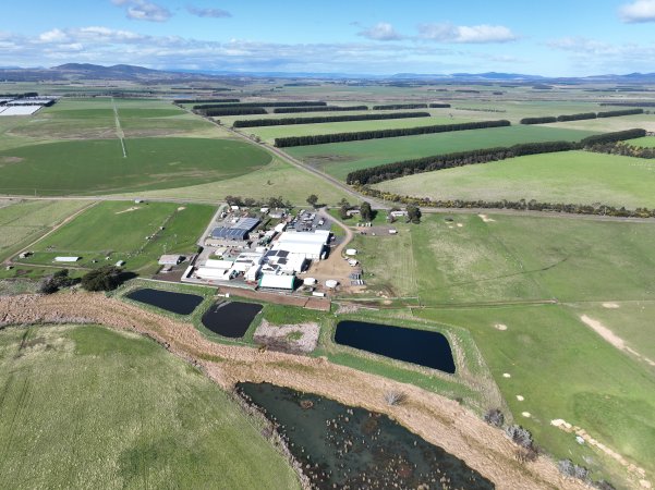 Drone flyover of slaughterhouse